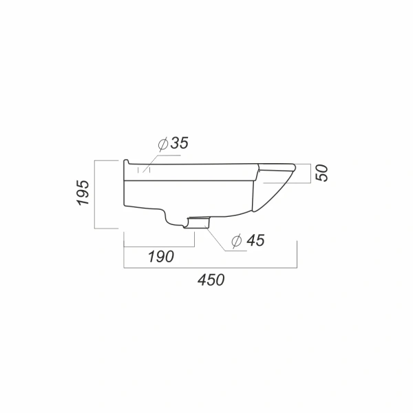 Раковина Sanita Luxe Real (55х45)  REA56SAWB01